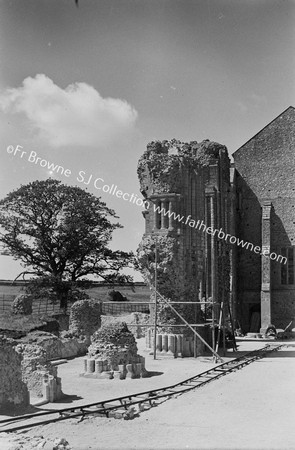 ABBEY RESTORATION WORK SEEN FROM ANCIENT CHANCEL